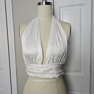 Elegant White Zara Halter Top